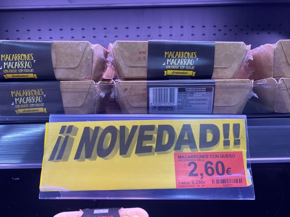 Plato preparado de macarrones con queso Hacendado en Mercadona 2