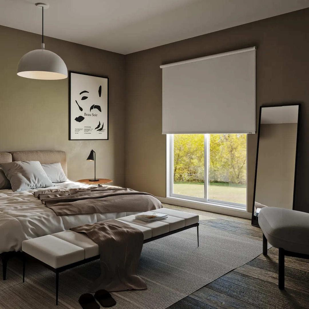 Estor enrollable opaco Mambo de color blanco INSPIRE de Leroy Merlin