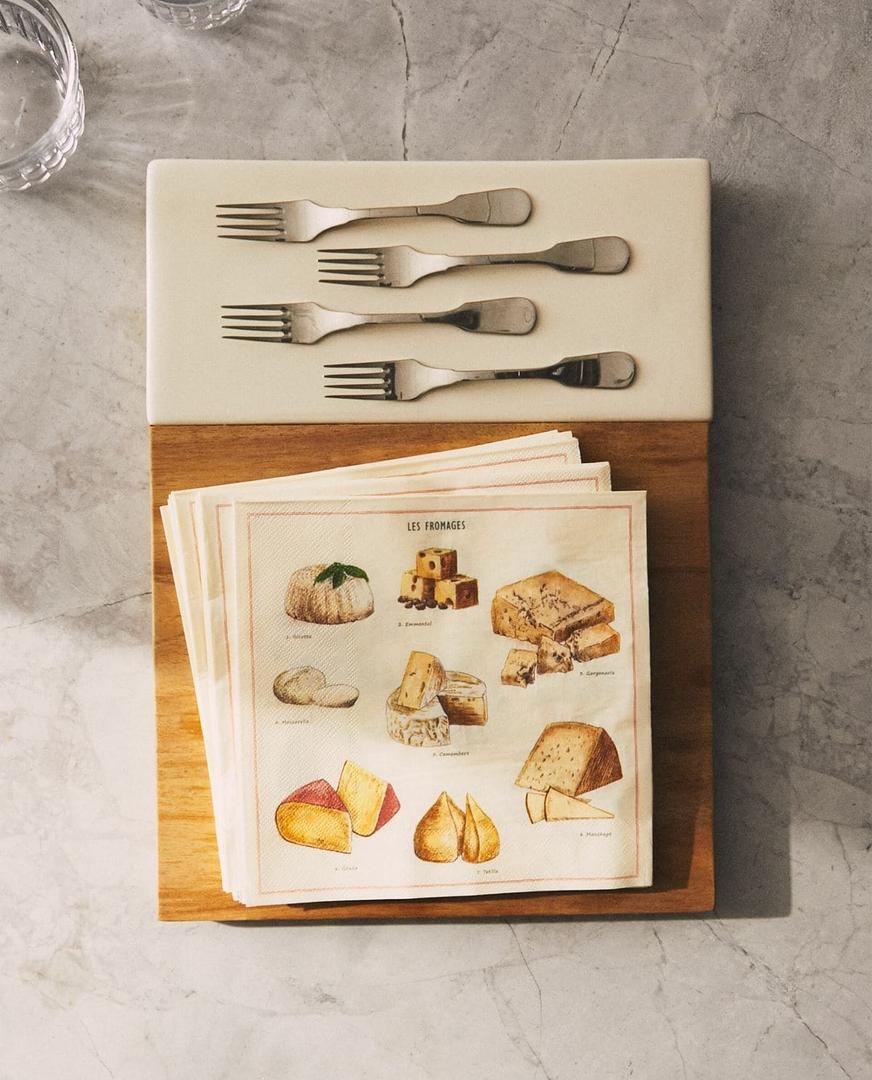 Pack de servilletas estampadas con motivo de quesos