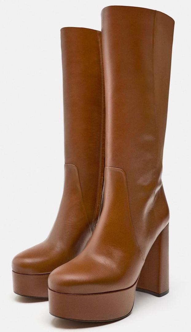 Bota plataforma de piel