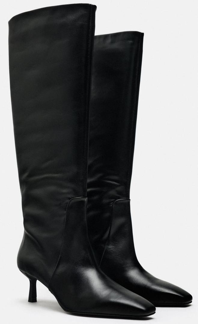 Botas de piel con tacón medio