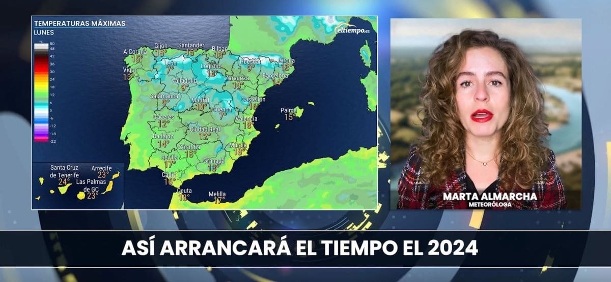 Marta Almarcha da la predicción del tiempo para los primeros días de 2024 | ElTiempo.es
