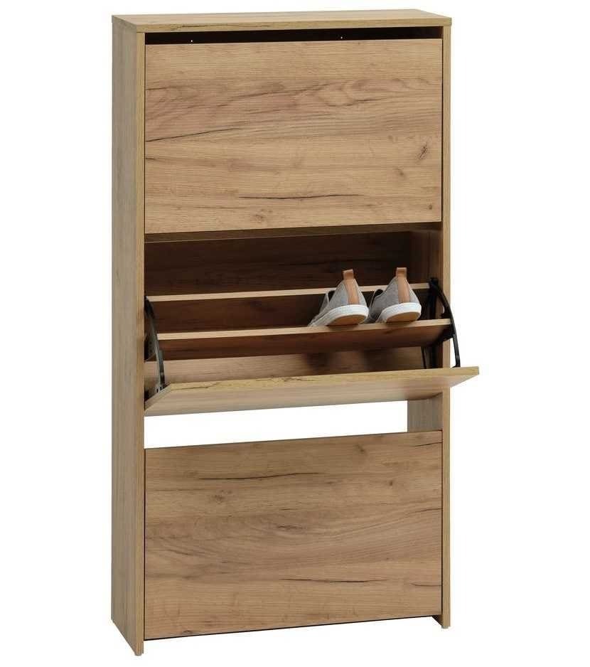 Zapatero KULHUSE 3 compartimentos color roble natural de JYSK