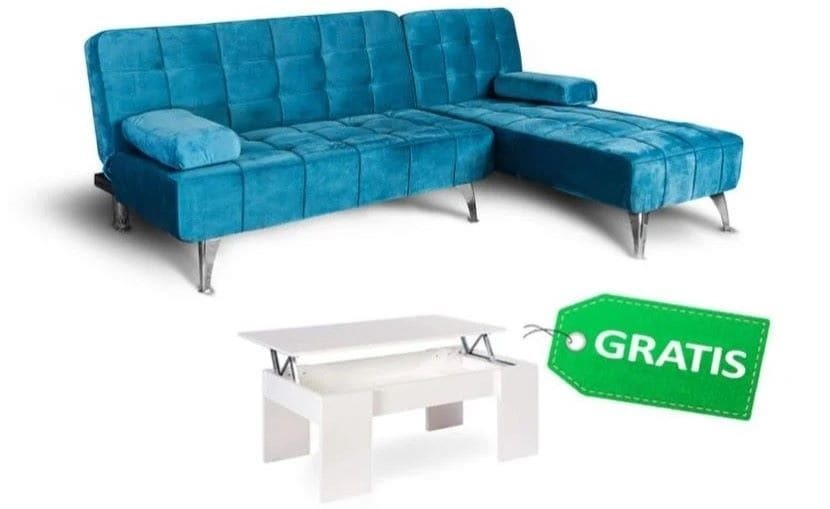 Sofá cama Chaise Longue XS + Mesa de Centro Gratis de Leroy Merlin 