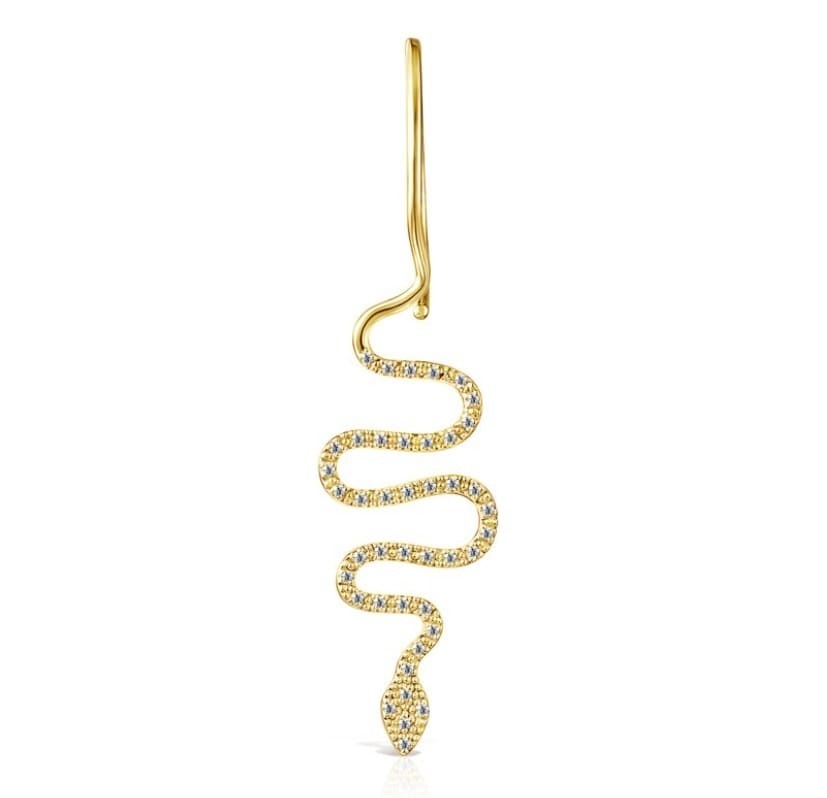 Pendiente de serpiente de oro y diamantes Good Vibes de Tous