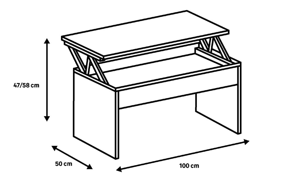 Mesa de centro elevable Iver roble y gris de Leroy Merlin