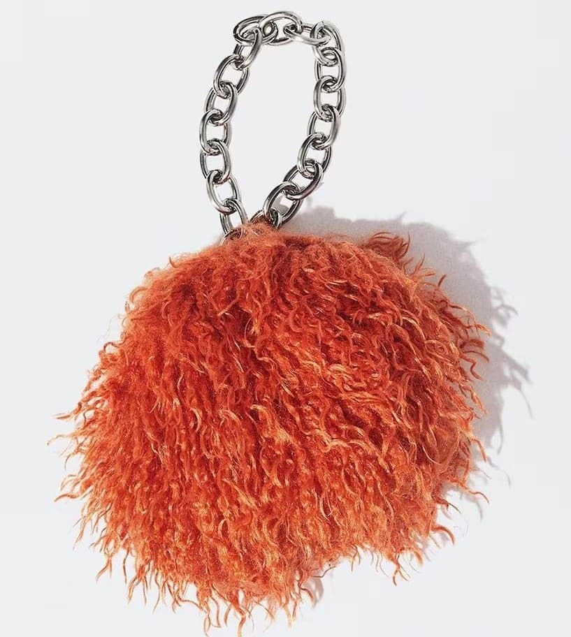 Bolso de mano convertible a bandolera con acabado de pelito PARFOIS