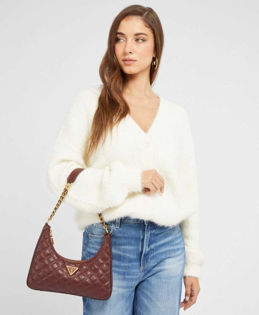 Bolso al hombro giully pespunteado de Guess