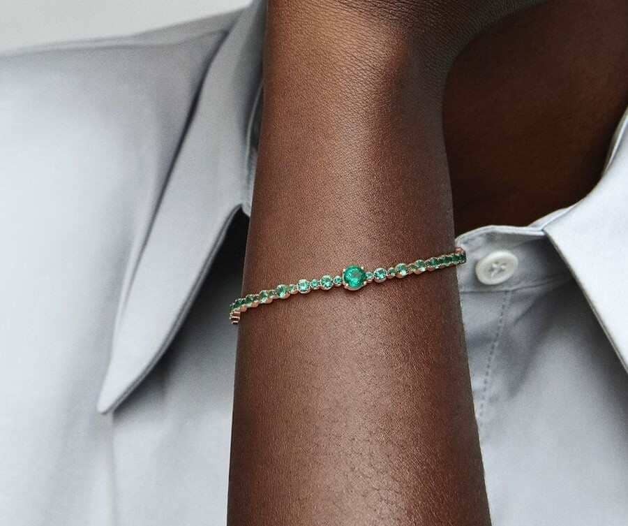 Pulsera Brillos Azules y Transparentes Cierre Deslizante