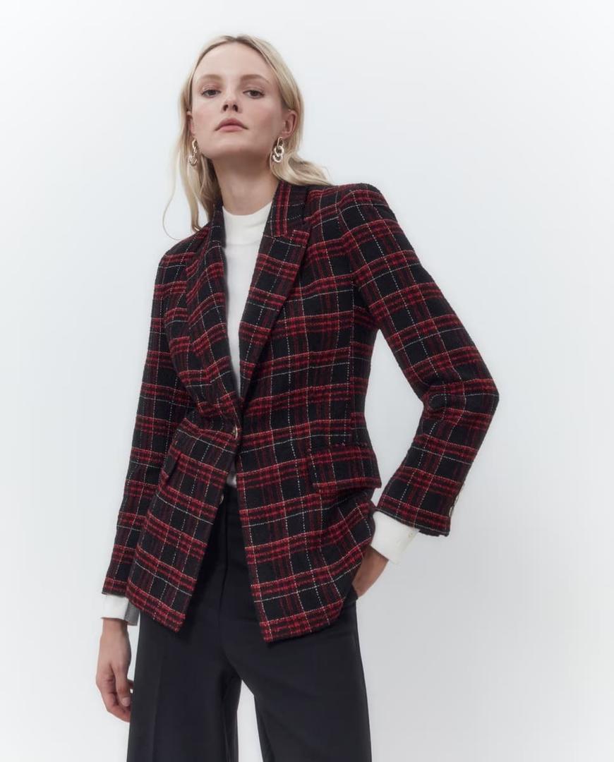 Chaqueta blazer de cuadros Woman en El Corte Inglés
