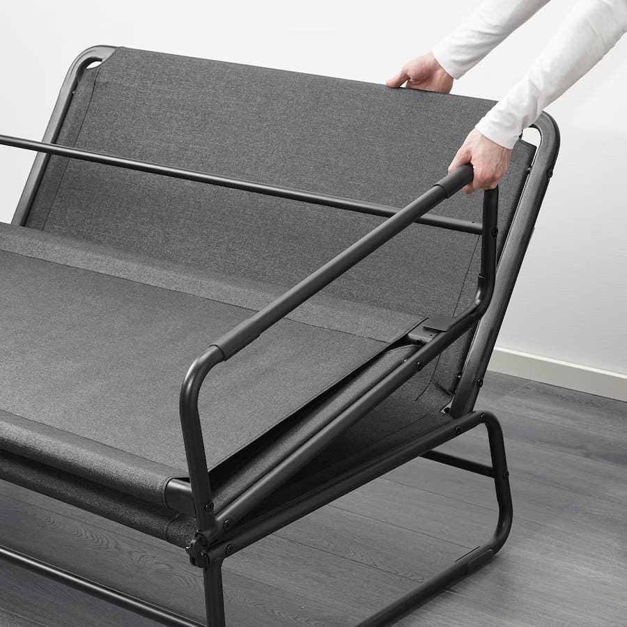 HAMMARN Sofá cama Knisa gris oscuro y negro de 120 cm en Ikea
