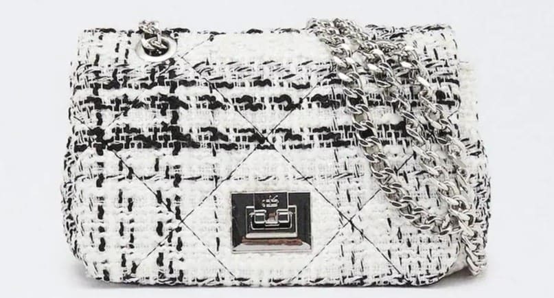 Bolso de fiesta convertible a bandolera con cierre de botón