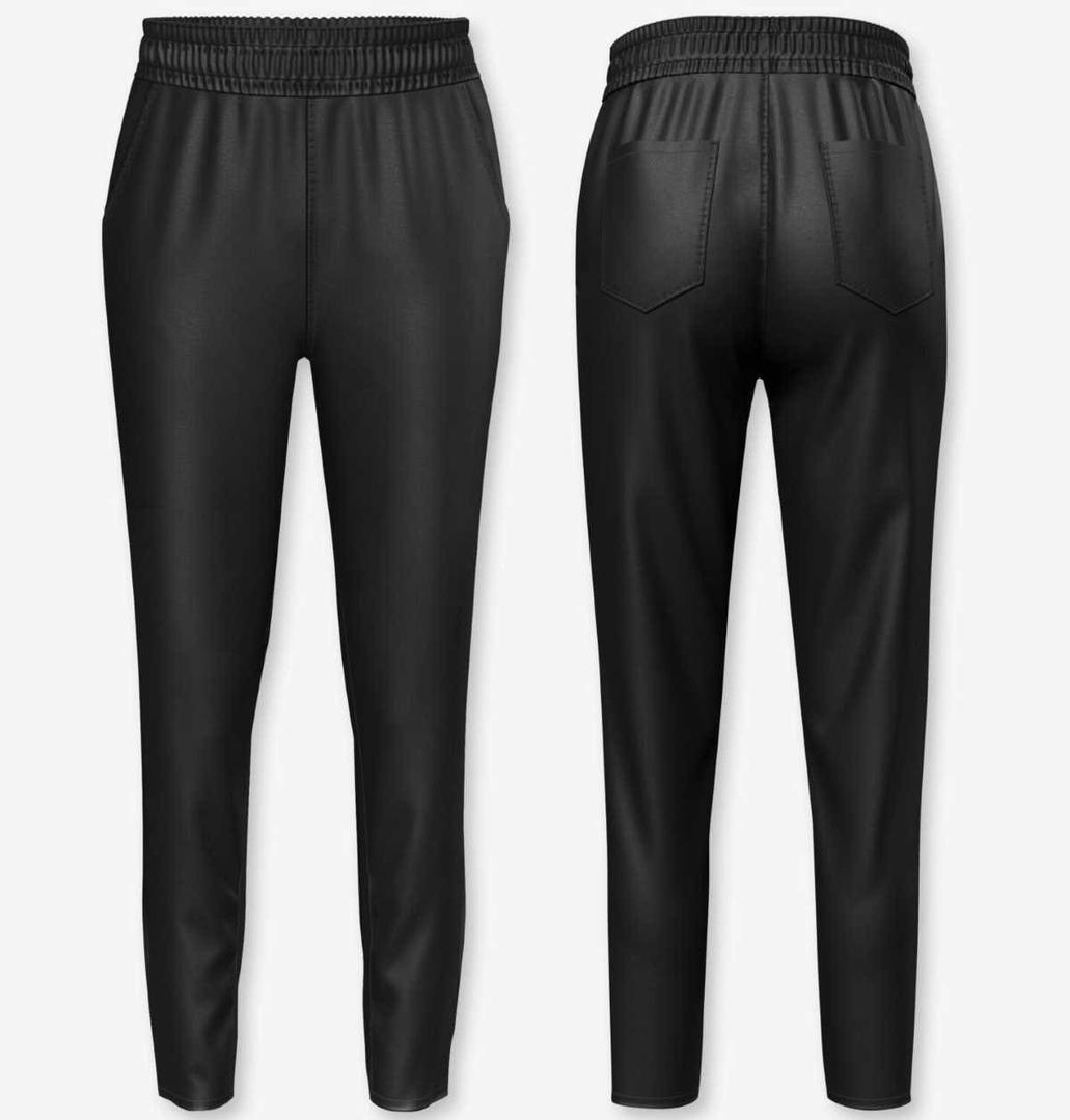 Pantalones negros efecto piel de Pepco