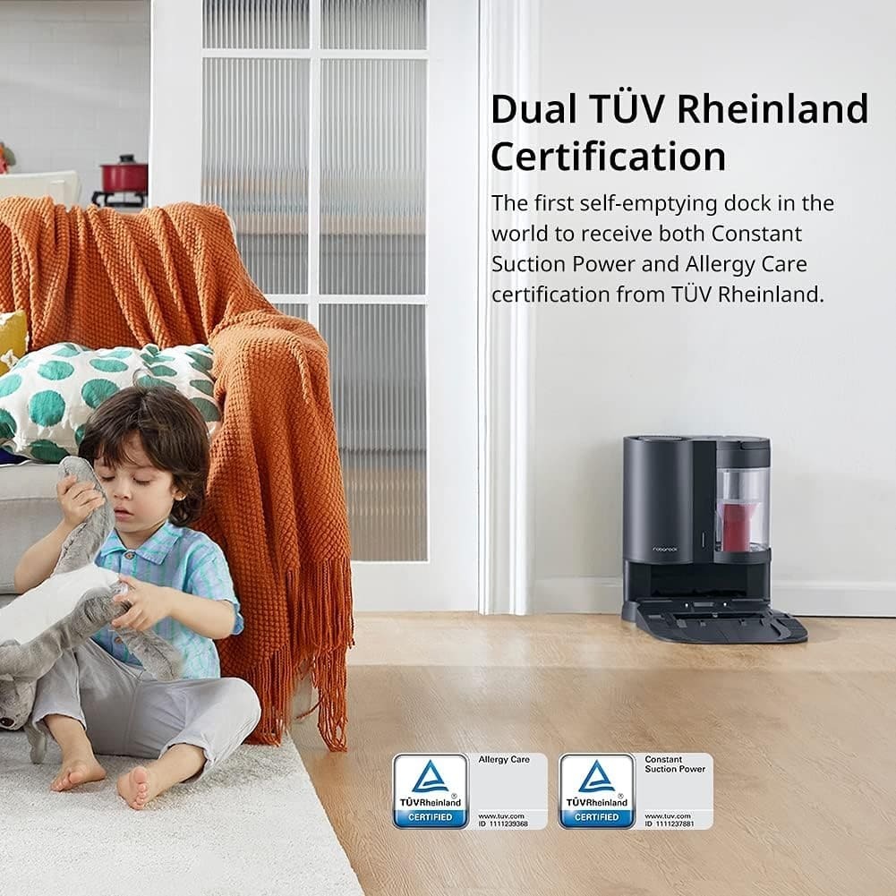 Robot aspirador Roborock S7 con autonomía de 180 minutos y Wifi en color negro de Carrefour