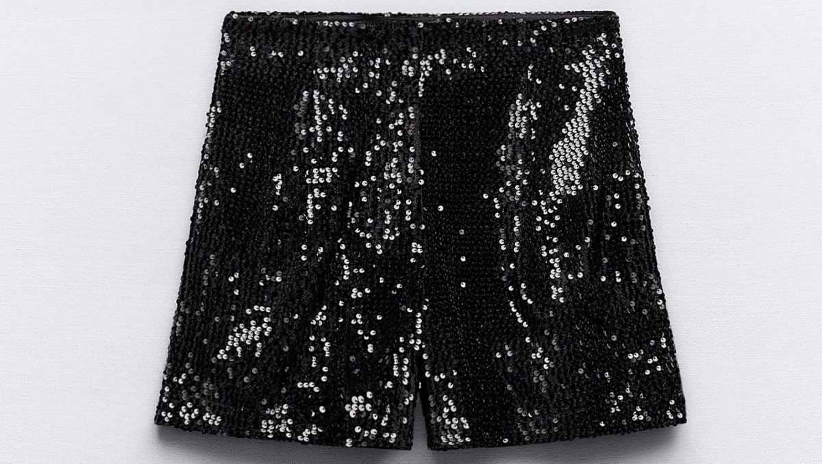 Bermuda tiro alto lentejuela de Zara