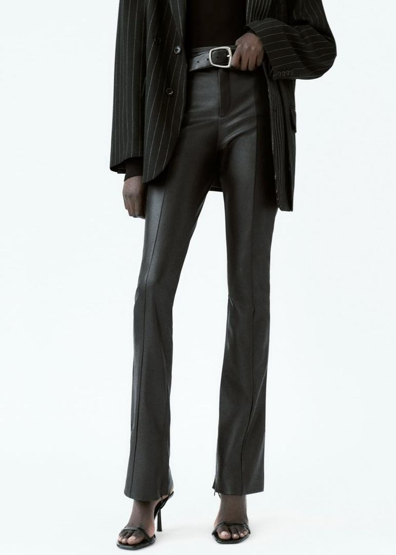 Pantalones tipo leggings de tiro alto y efecto piel de Zara