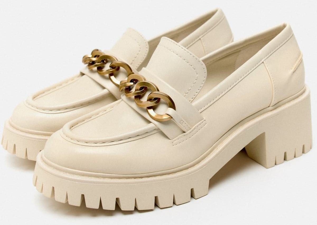 Mocasines de tacón y suela track