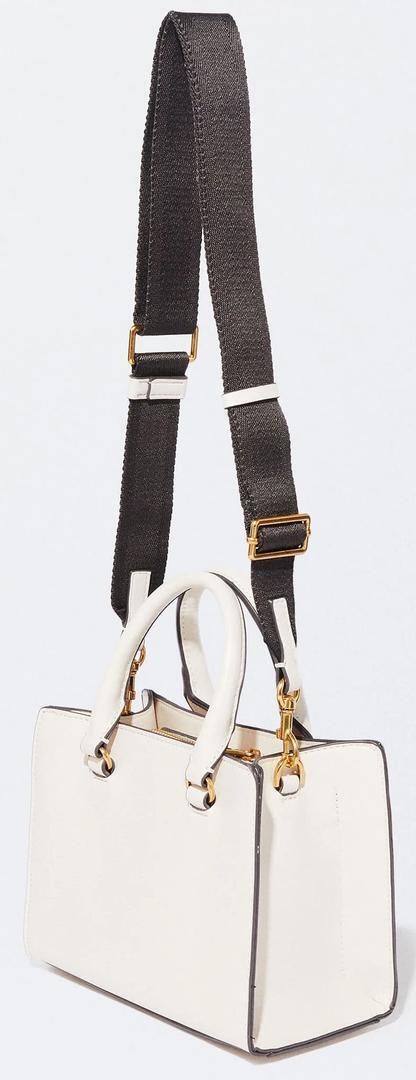 Bolso tote básico de color blanco con detalles dorados de Parfois