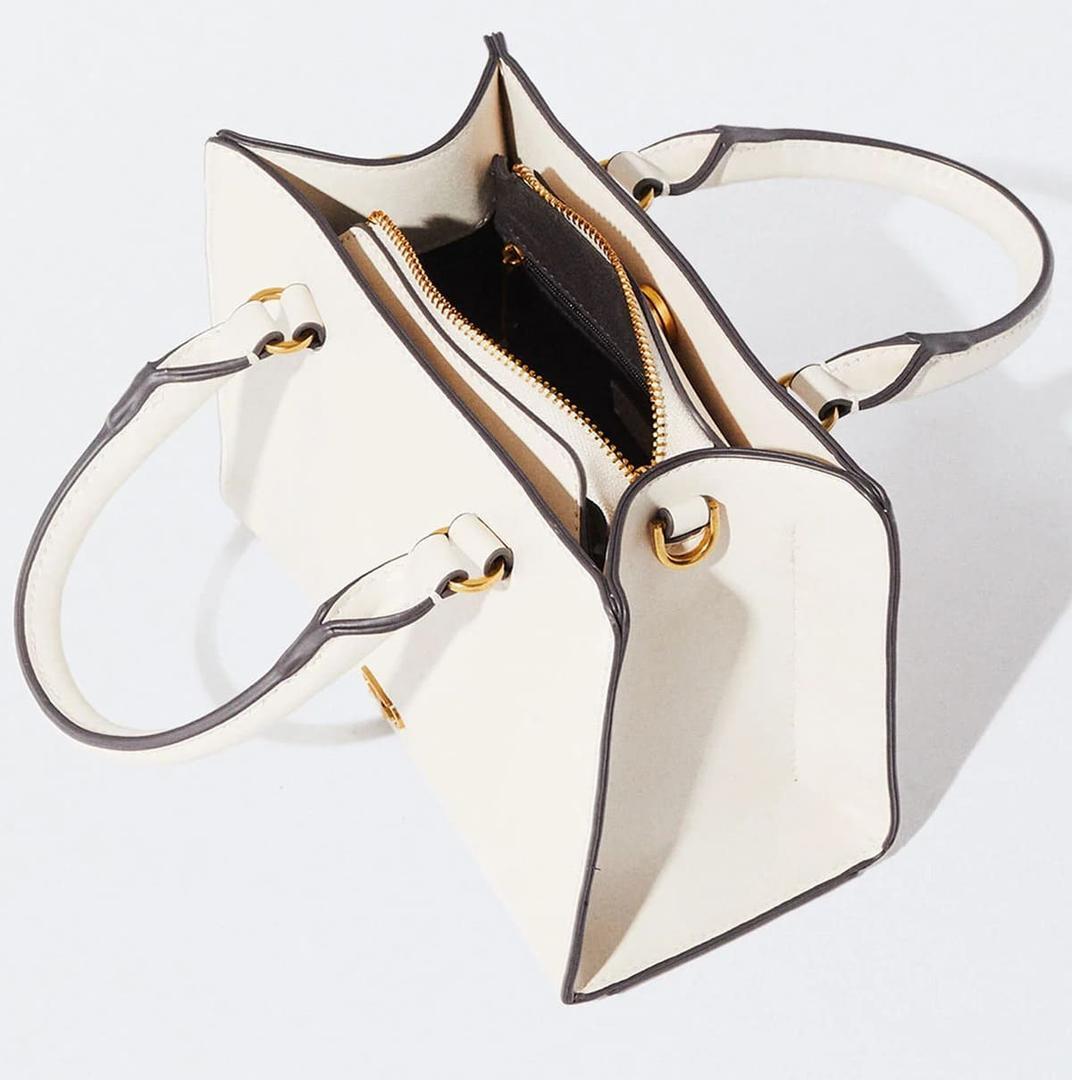 Bolso tote básico de color blanco con detalles dorados de Parfois