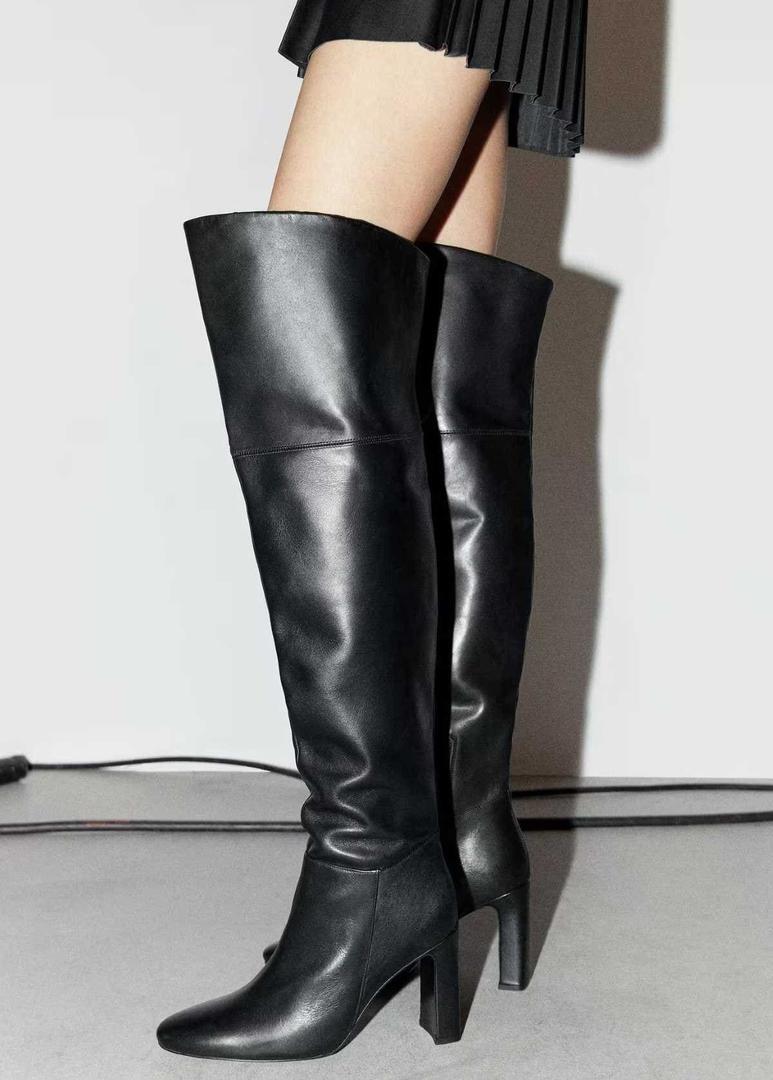 Bota piel caña alta de Mango