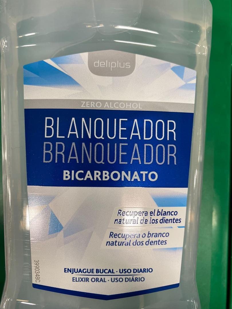 Enjuague bucal blanqueador con bicarbonato de Deliplus en Mercadona