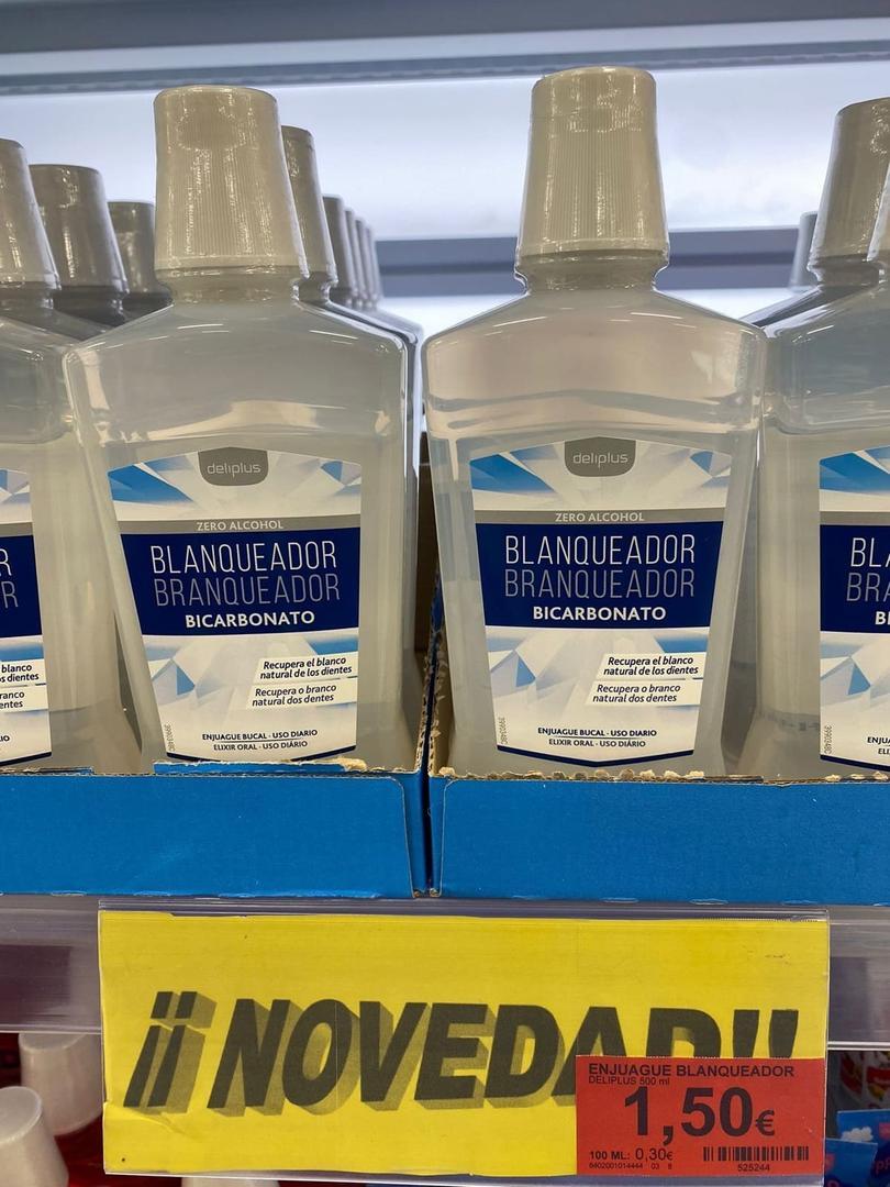 Enjuague bucal blanqueador con bicarbonato de Deliplus en Mercadona