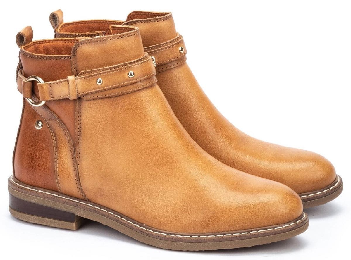 Botines de piel con cremallera sencilla