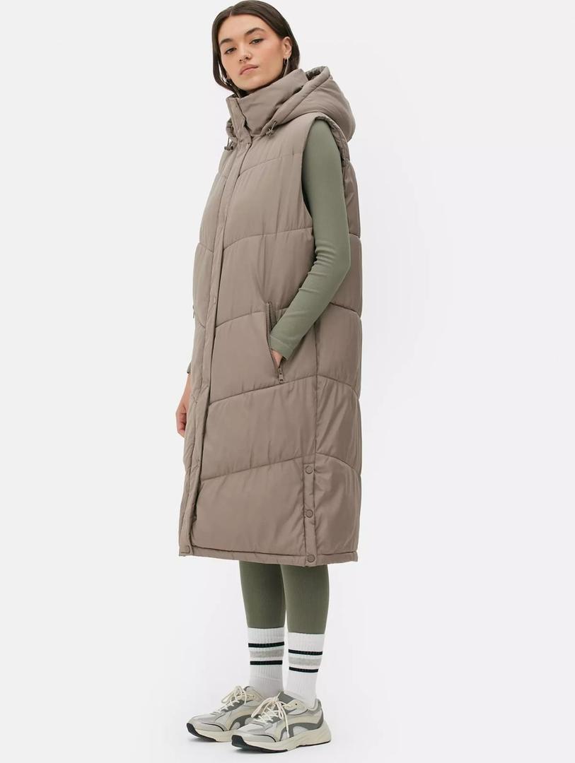 Chaleco acolchado extralargo con capucha de Primark