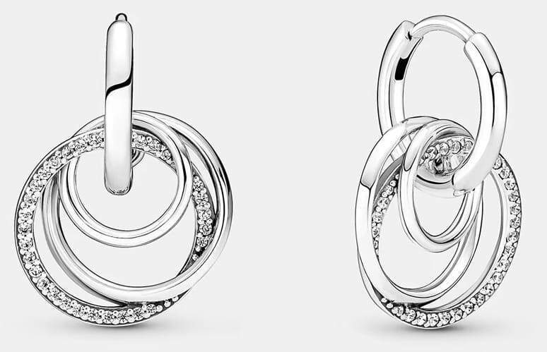 Pendientes de aro Pandora Moments Círculo Familiar Siempre de plata en El Corte Inglés