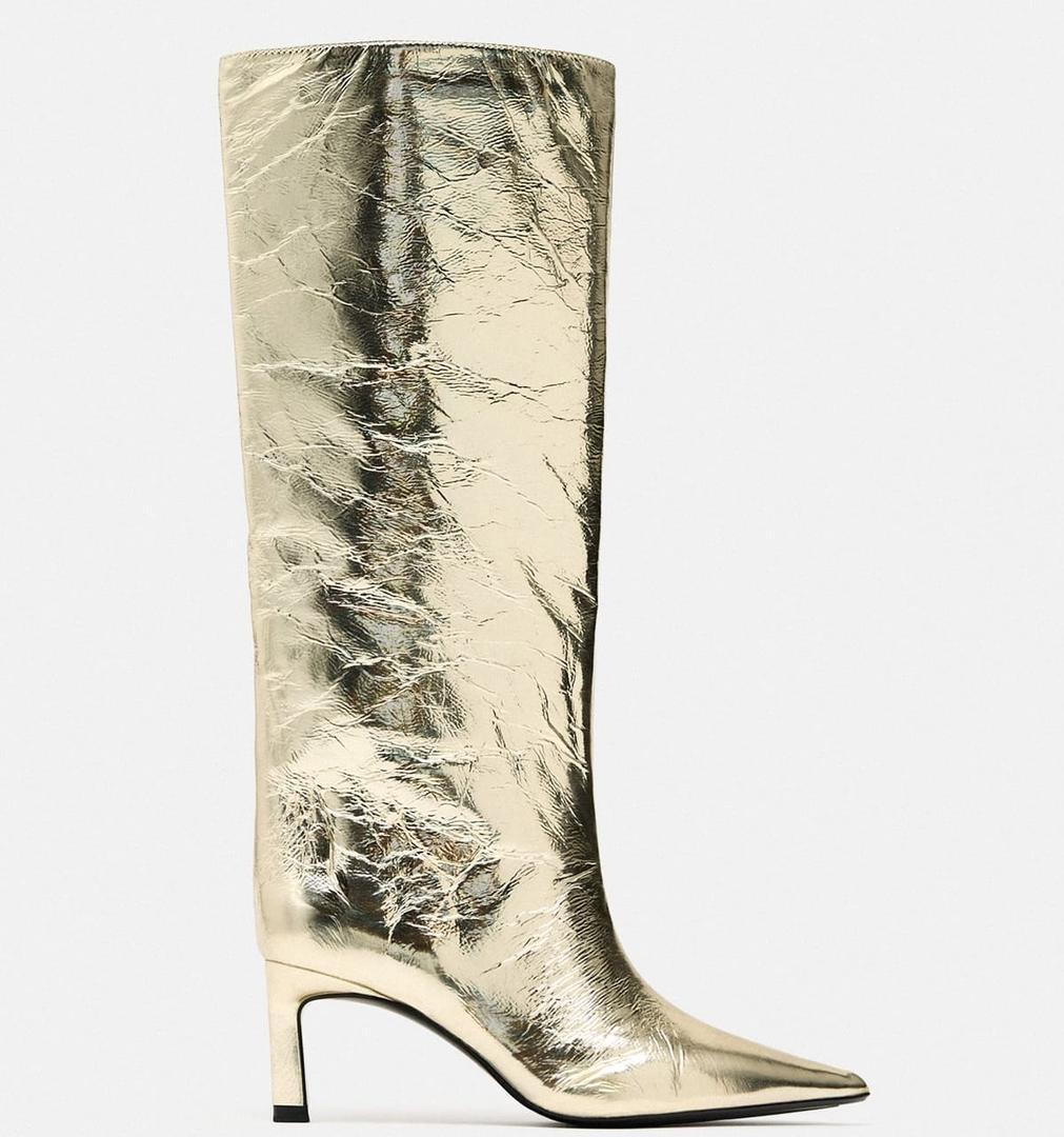 Bota metalizada de zara