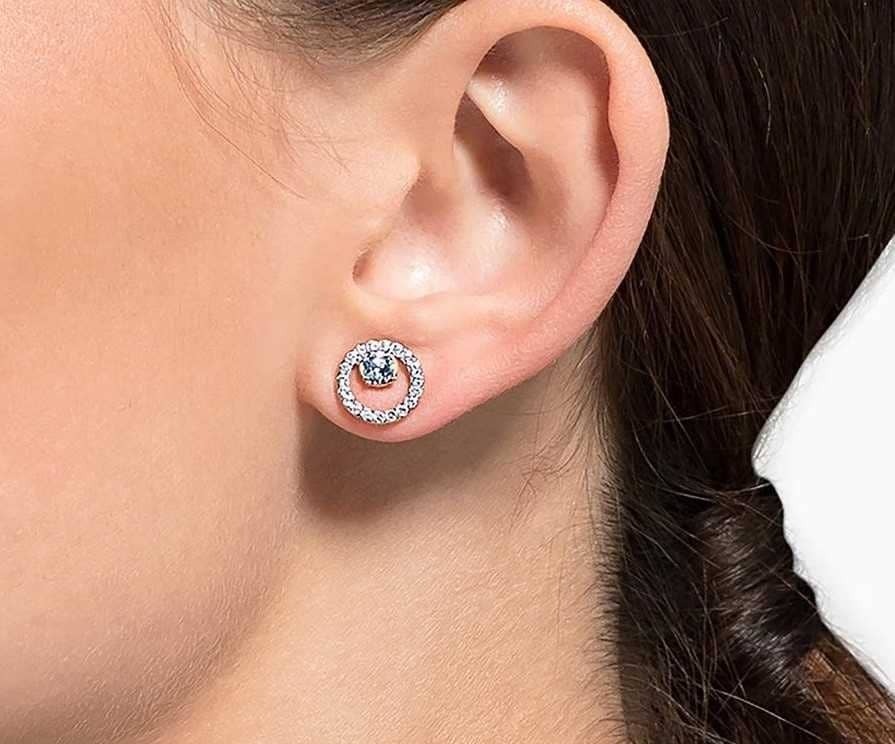 Swarovski Pendientes Creativity Circle bañados en oro rosa con cristales transparentes de El Corte Inglés