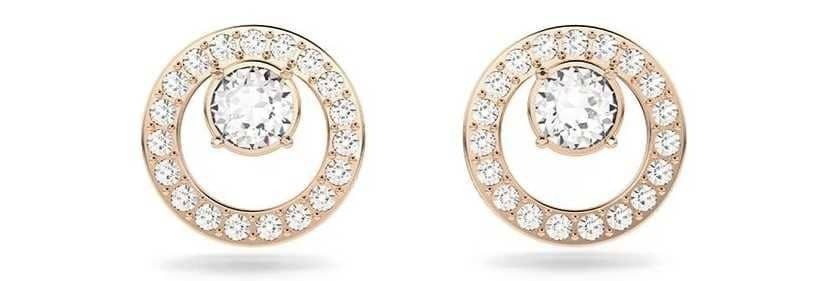 Swarovski Pendientes Creativity Circle bañados en oro rosa con cristales transparentes de El Corte Inglés