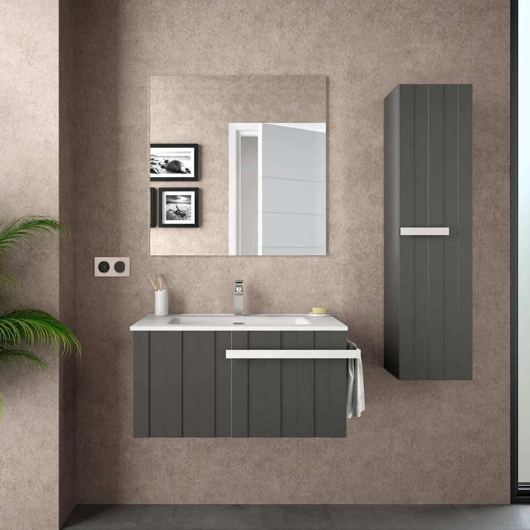 Mueble de baño con lavabo Atelier de color gris en Leroy Merlin