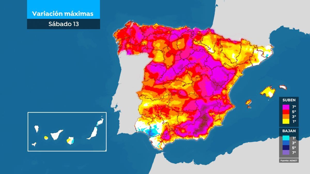 Variación de temperaturas para este sábado 13 de enero en España | Antena 3