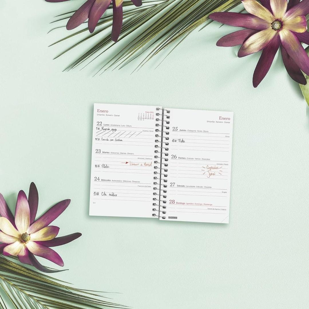 Agenda 2024 con espiral Design Collection semanal de Finocam en Amazon