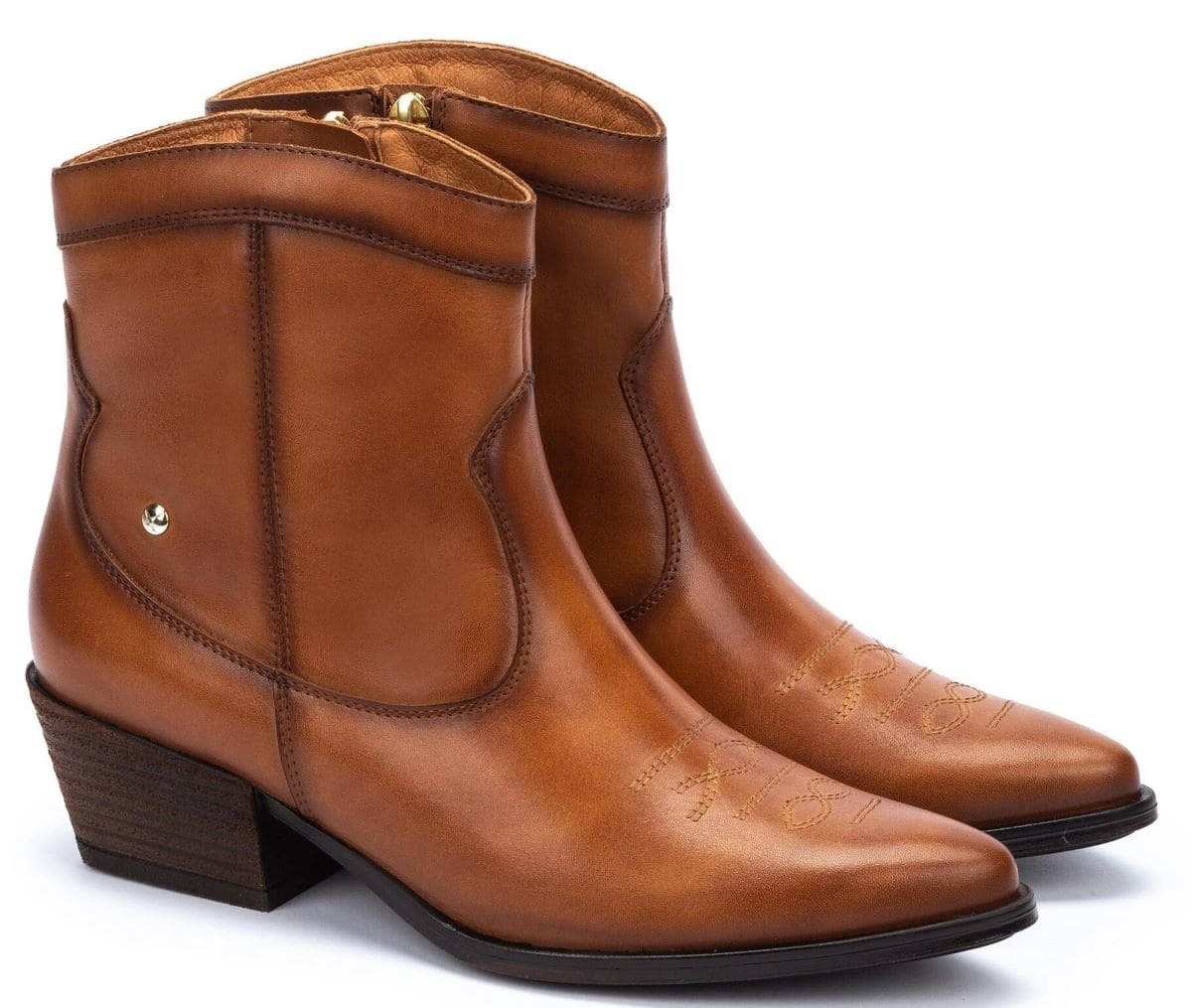 Botines con cremallera estilo Western