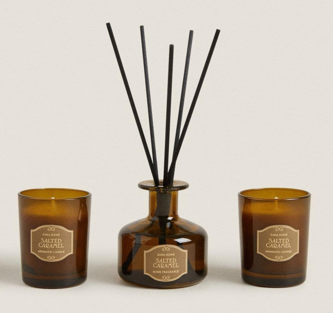 Set difusor en sticks y velas SALTED CARAMEL