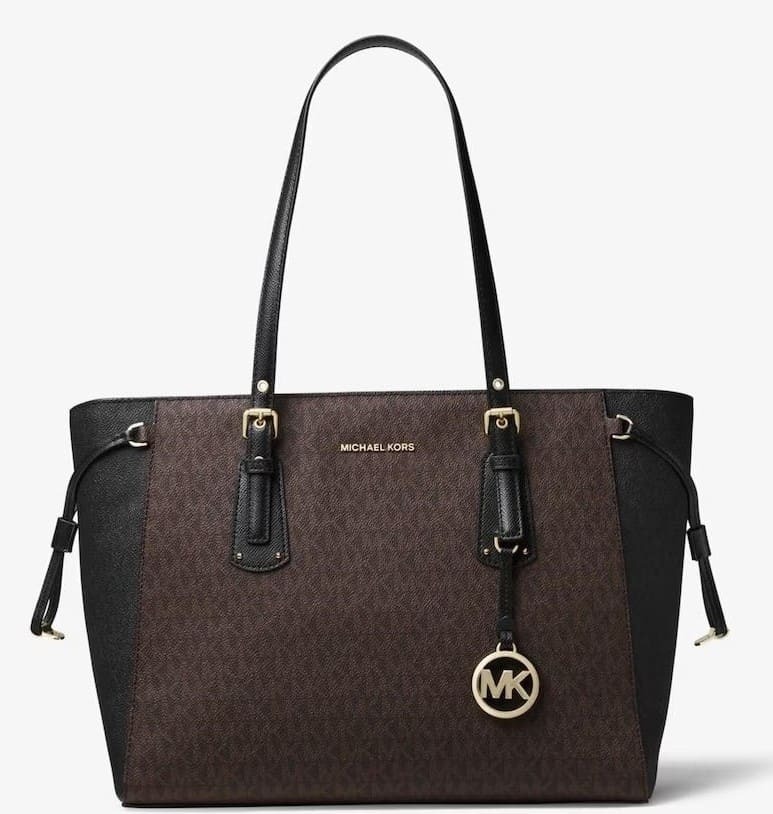 Bolso de hombro Voyager tote con estampado de logotipos Michael Kors