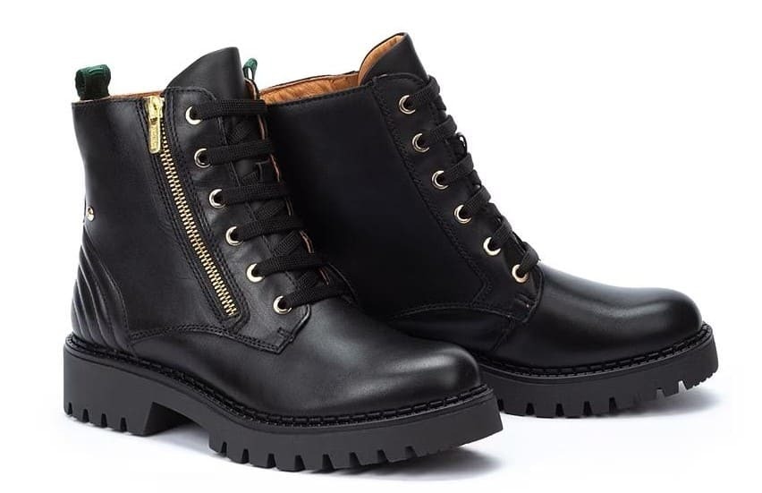 Botines Avilés en piel con plataforma y cremallera lateral