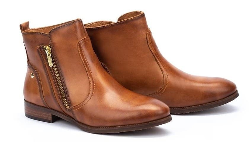 Botines de piel con cremallera