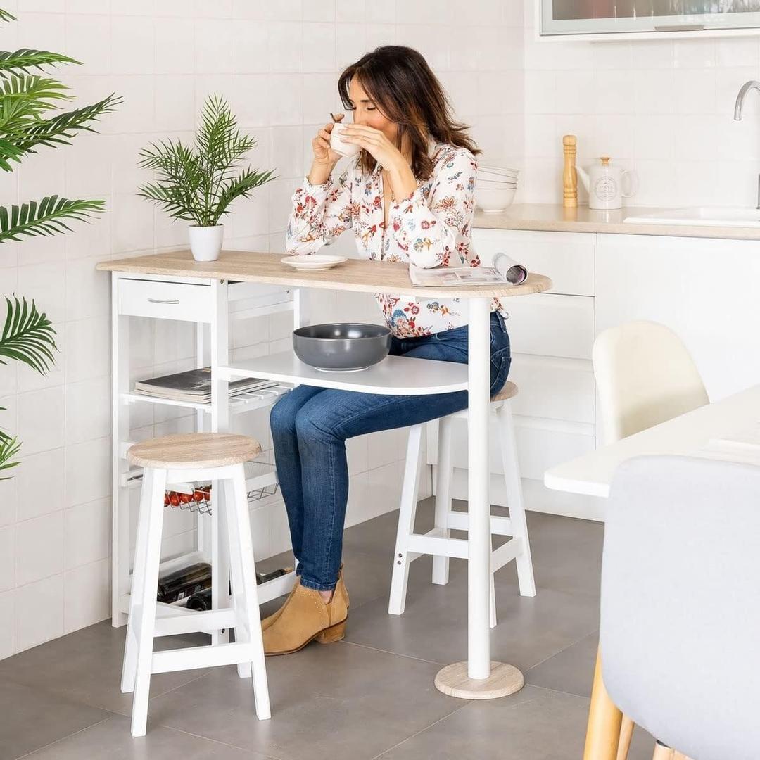 Conjunto de mesa alta y 2 taburetes de LOLAhome en Amazon