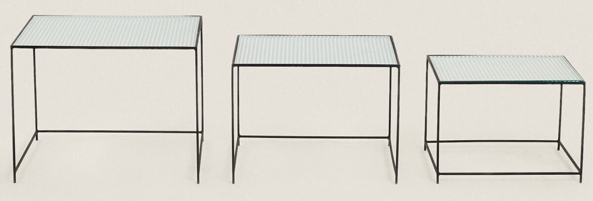 Mesa de metal y de vidrio de colección en Zara Home