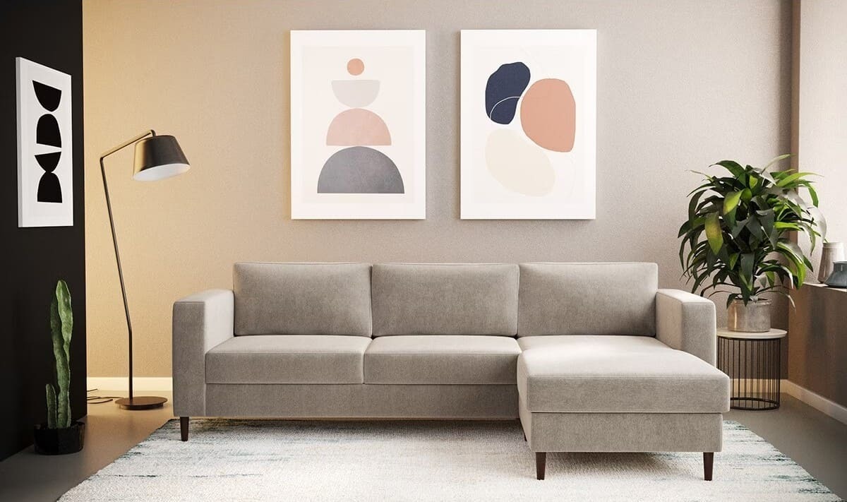 El sofá de 4 plazas con chaise longue beige de El Corte Inglés