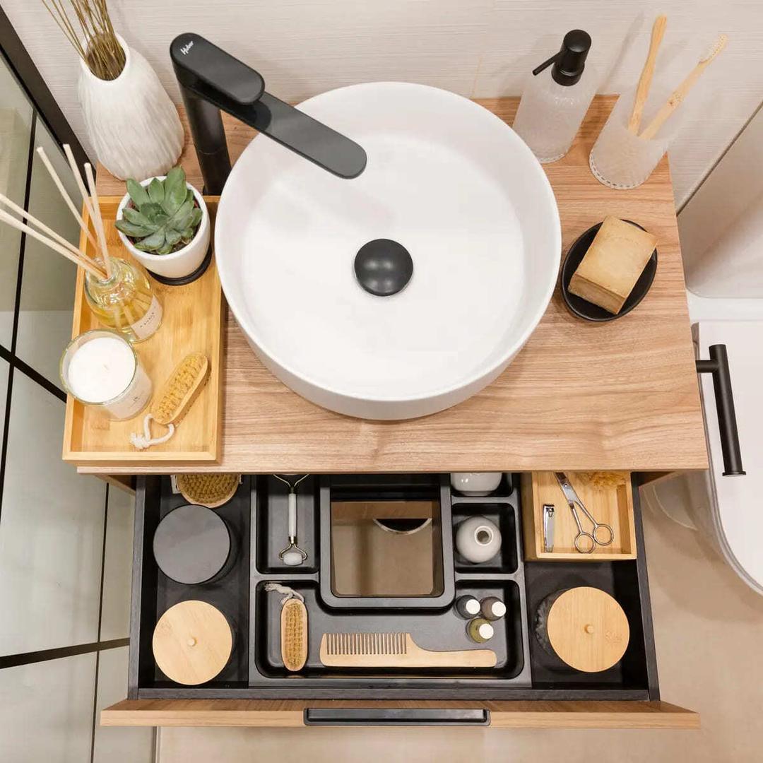 El mueble de baño Alpine nogal de Leroy Merlin