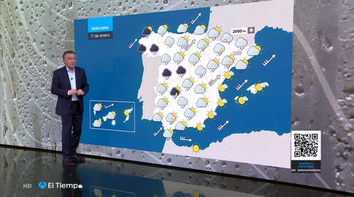 Predicción del tiempo de Roberto Brasero para este miércoles 17 de enero