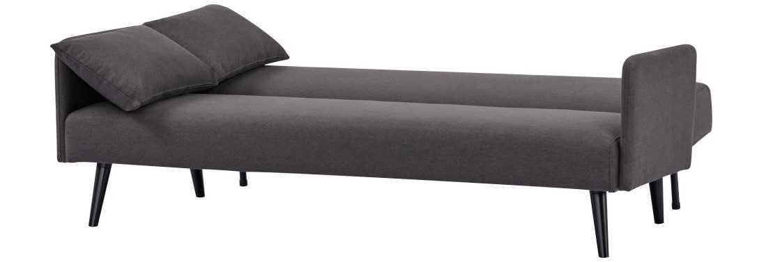 Sofá Cama 3 Plazas en Textil con 2 Cojines 77x190x83 cm Gris Oscuro de Carrefour