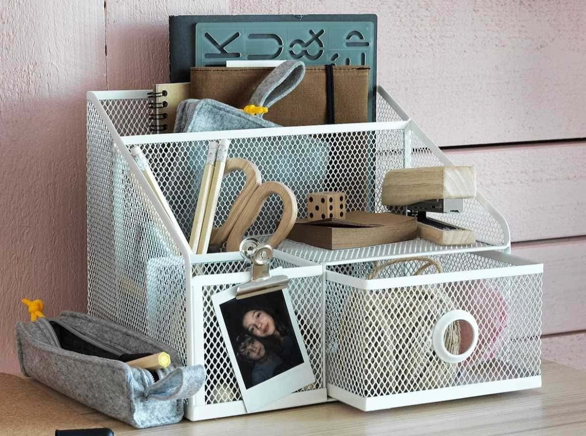 DRÖNJÖNS Organizador escritorio, blanco de Ikea