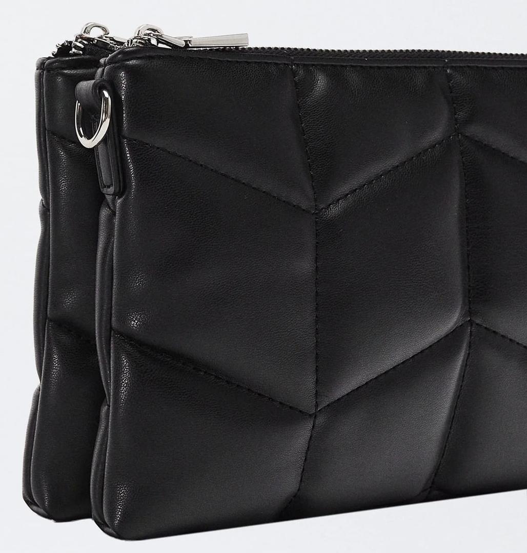 Bolso acolchado negro bandolera de Parfois