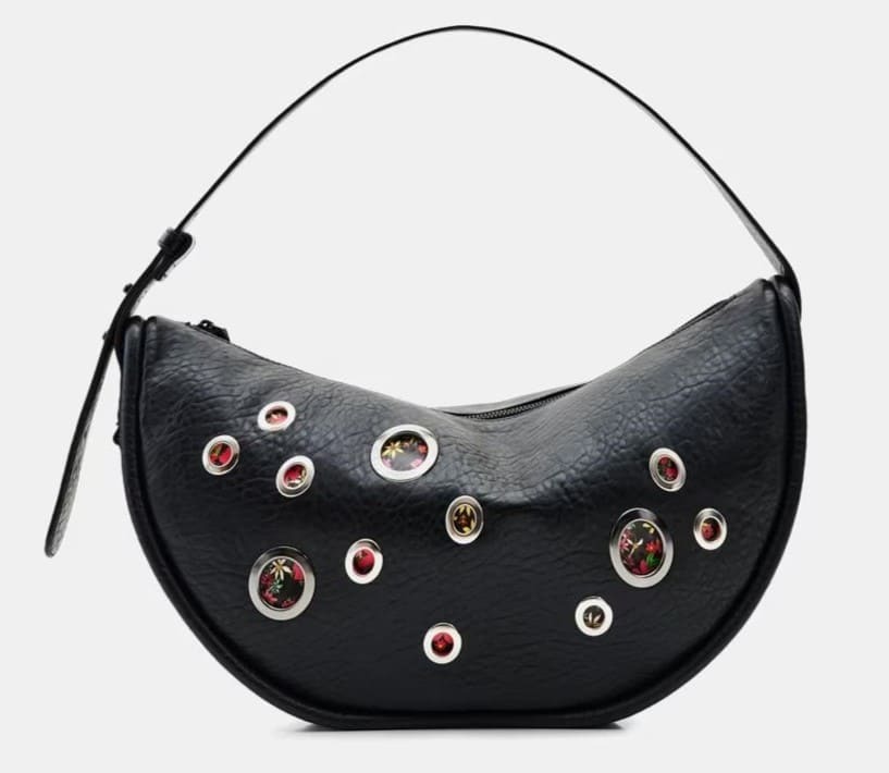 Bolso de hombro ovalado Titanica con ollados metálicos Desigual