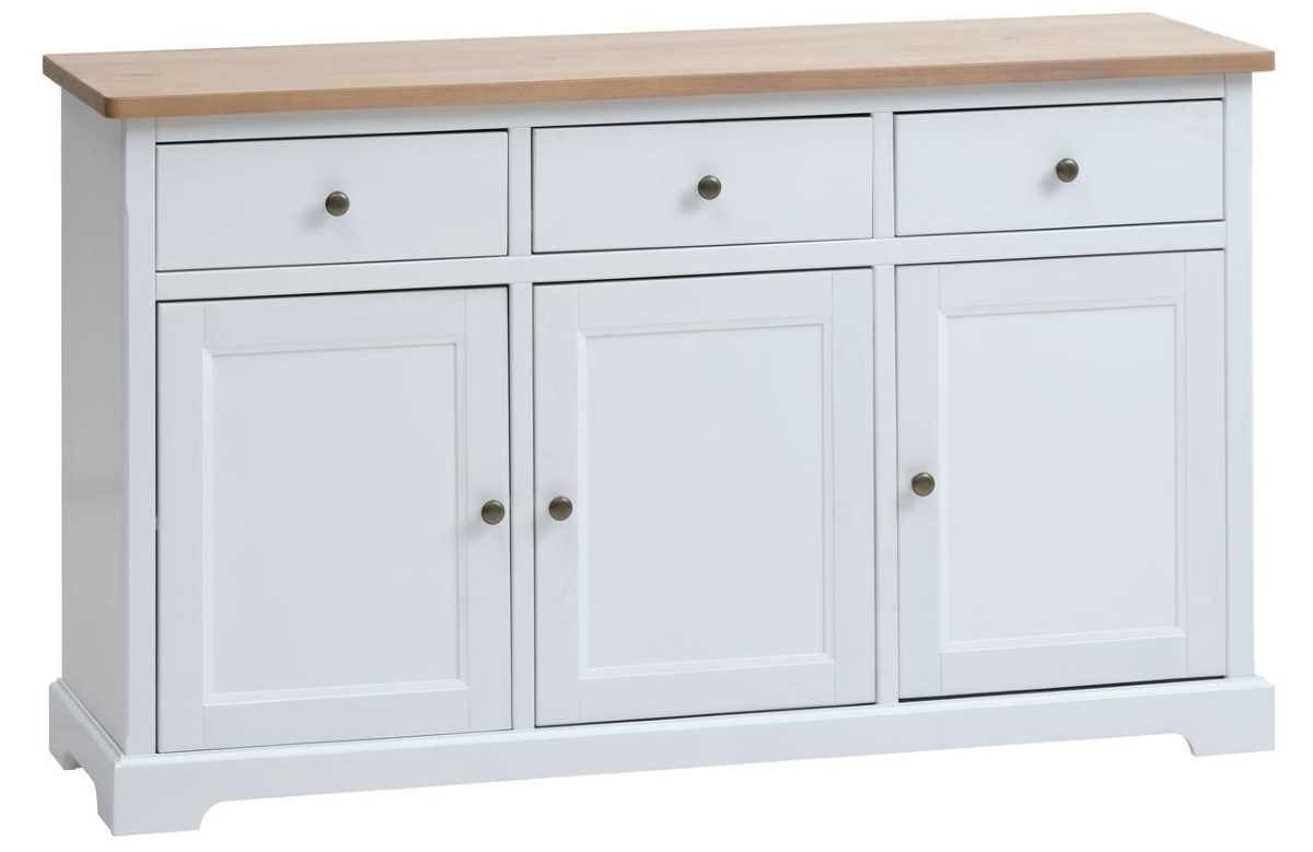 Aparador VISLINGE 3 puertas 3 cajones natural blanco de JYSK